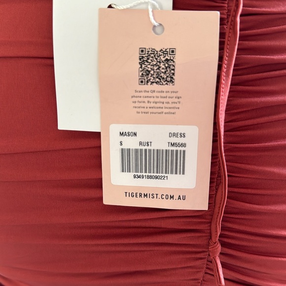 Tiger Mist Rust Orange Bodycon Dress - Picture 3 of 3